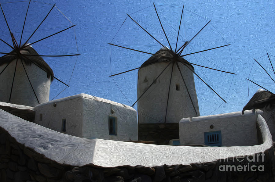 Windmill Photograph - Windmills Mykonos Greece 1 by Bob Christopher