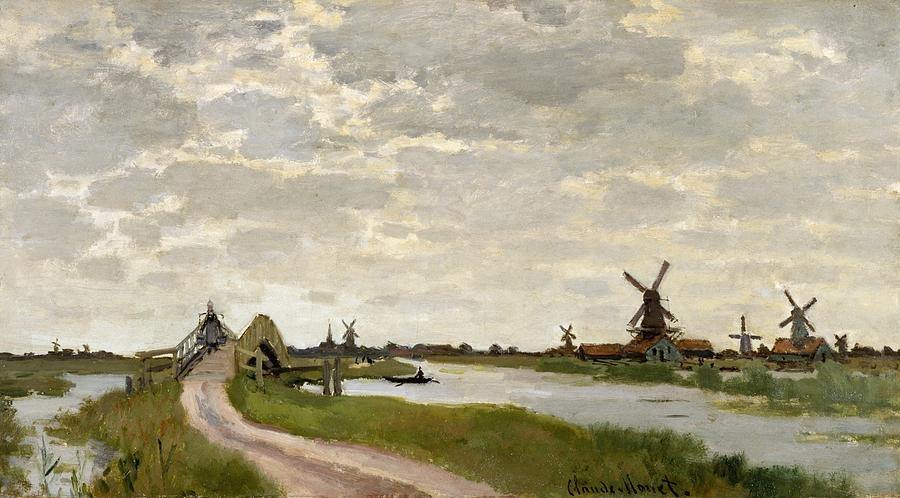 Claude Monet Painting - Windmills Near Zaandam by Claude Monet