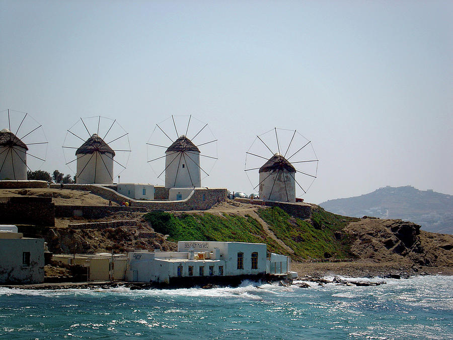 Windmills of Mykonos Photograph by Julie Palencia