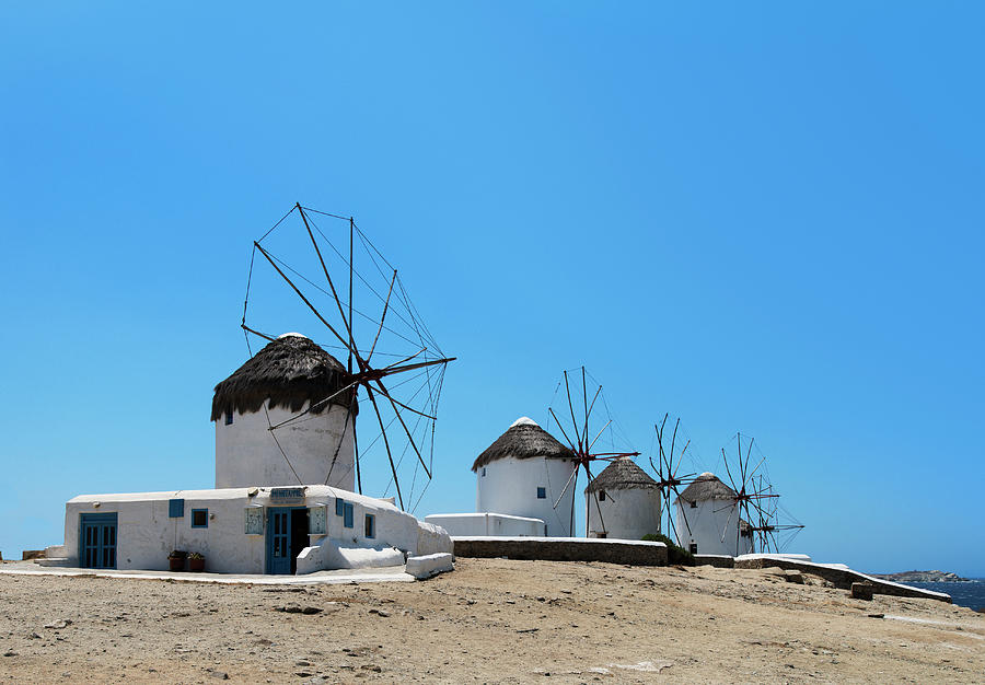Windmills On Mykonos Photograph by Ed Freeman