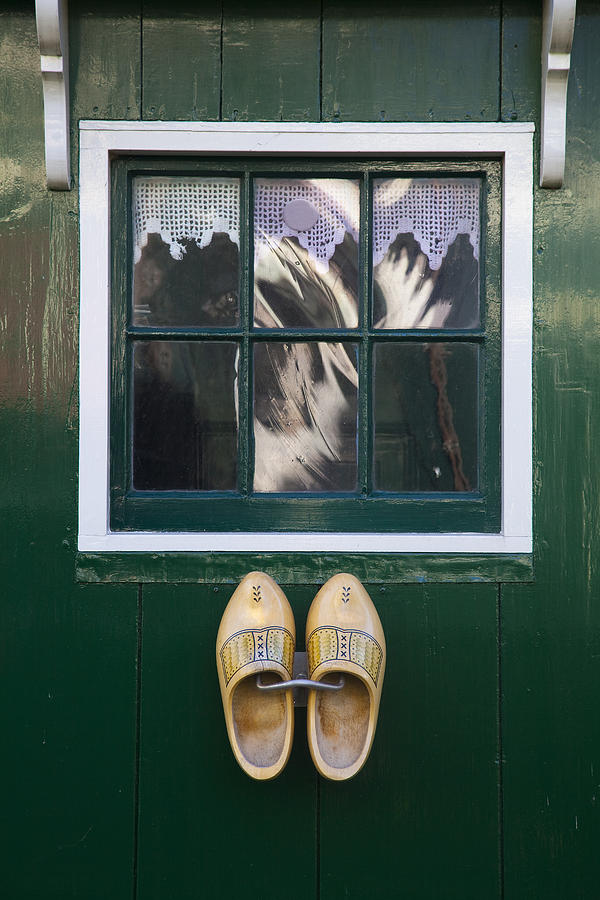Window and clogs Photograph by Maria Heyens