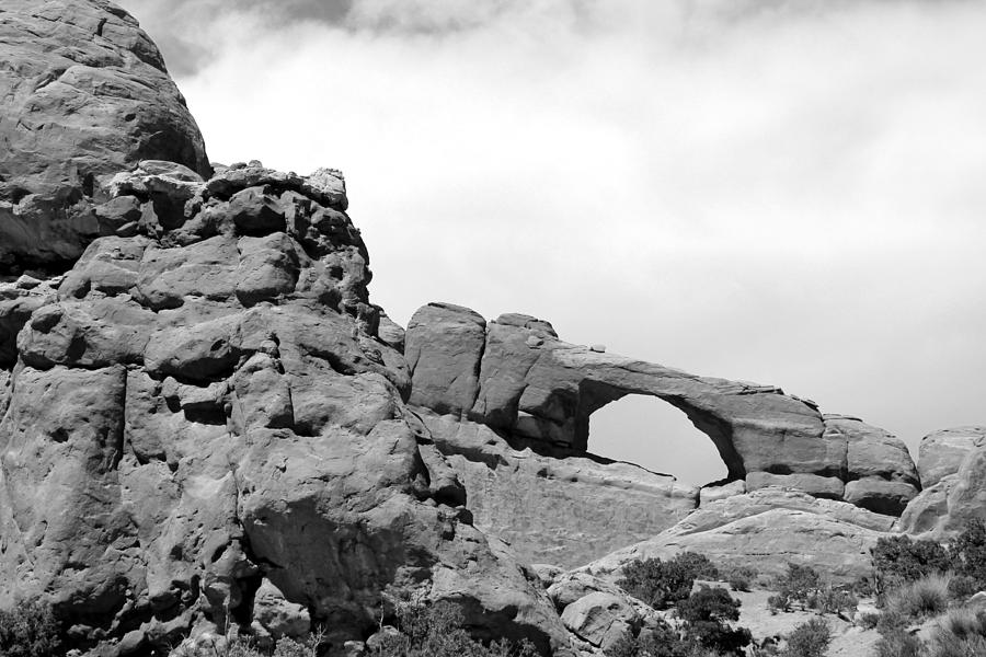 Window Arch 2 Arches National Park BW Photograph by Mary Bedy