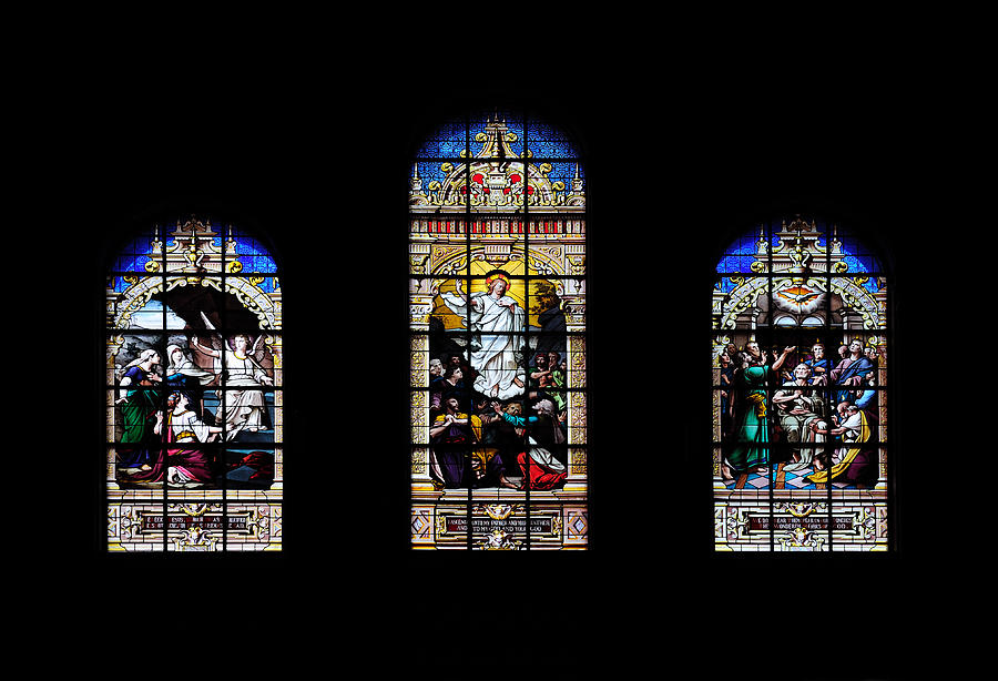Window art in Boston Trinity Church Photograph by Songquan Deng