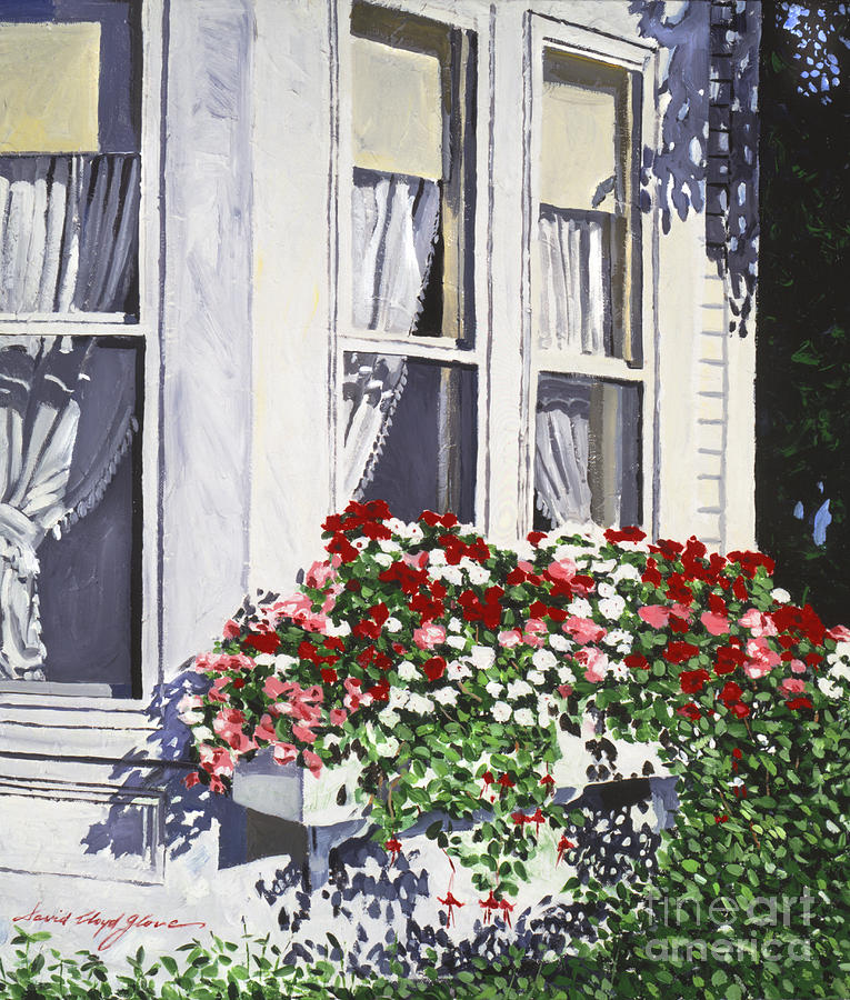 Flower Painting - Window Box Colors by David Lloyd Glover