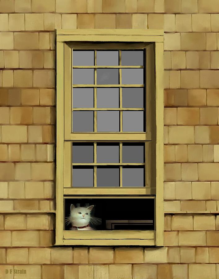 Window Cat    No.6 Painting by Diane Strain