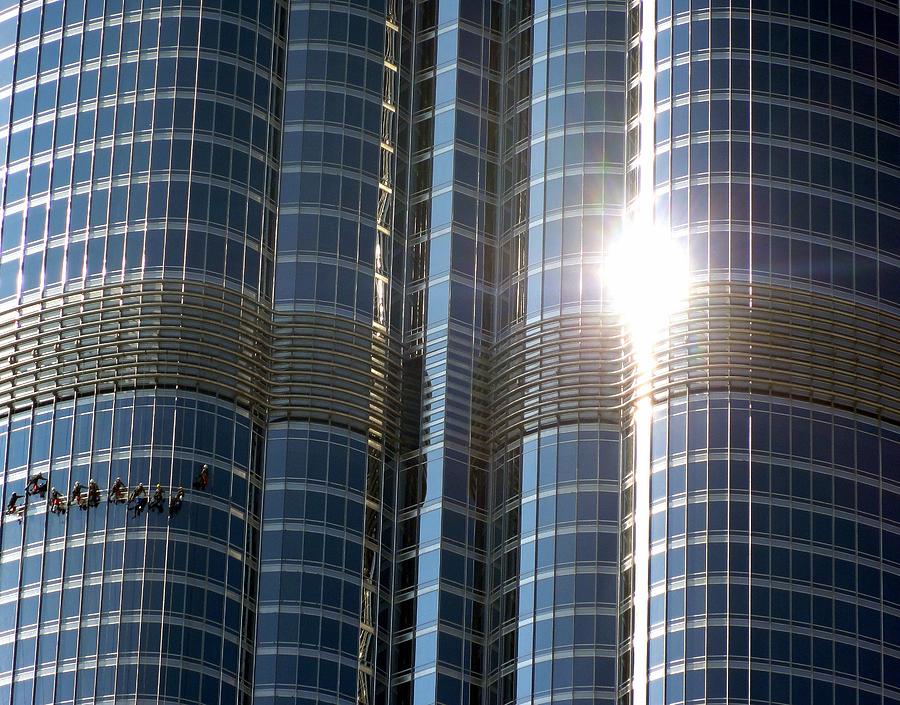 Window Cleaners Burj Khalifa Photograph by Henry Kowalski