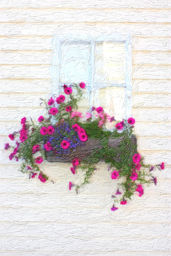 Flower Digital Art - Window Flower Box by Gravityx9   Designs