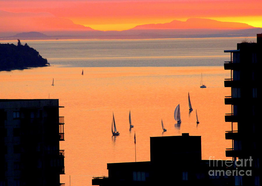 Sunset Photograph - Window on Vancouver by Kris Hiemstra