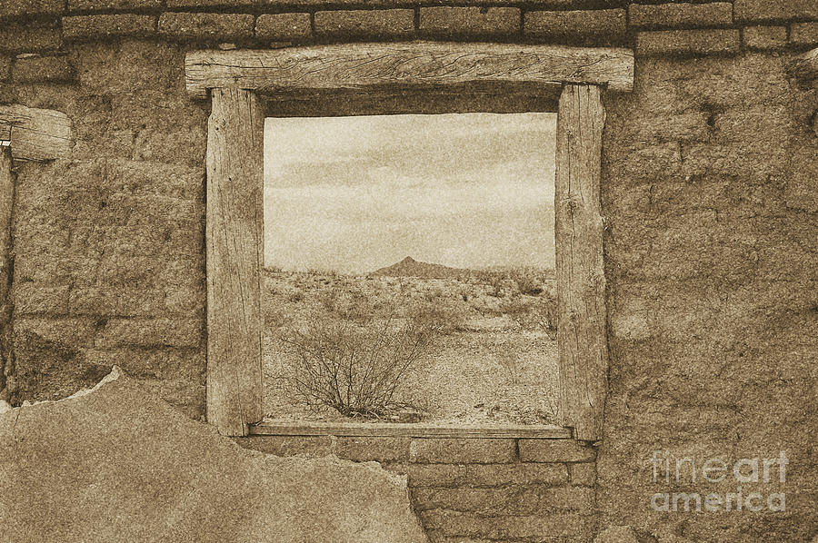 Window onto Big Bend Desert Southwest Landscape Vintage Digital Art Photograph by Shawn OBrien