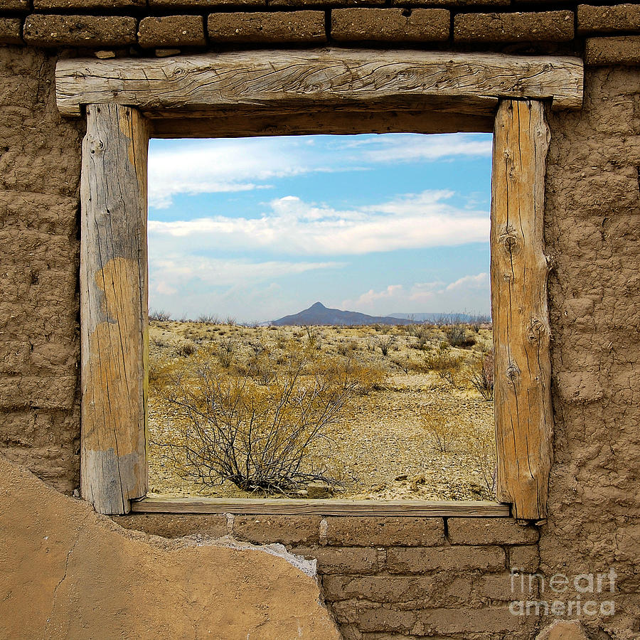 Window onto Big Bend Desert Southwest Square Format Photograph by Shawn OBrien