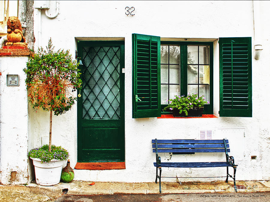 Window Over A Blue Bench Photograph by Pedro L Gili