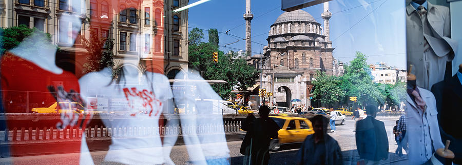Turkey Photograph - Window Reflection, Istanbul, Turkey by Panoramic Images