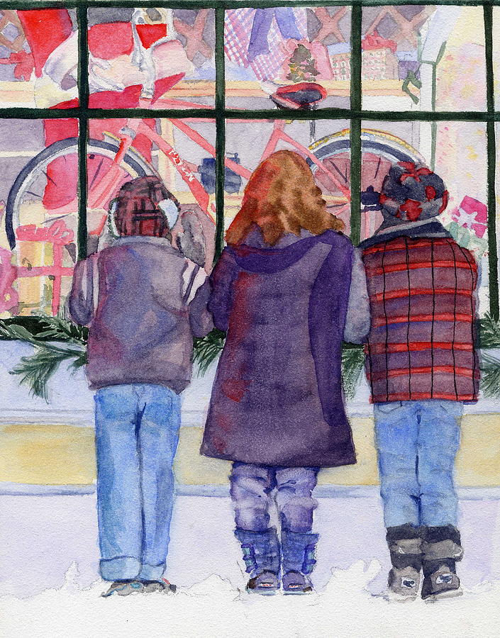 Window Shopping Painting By Katherine Berlin   Window Shopping Katherine Berlin 