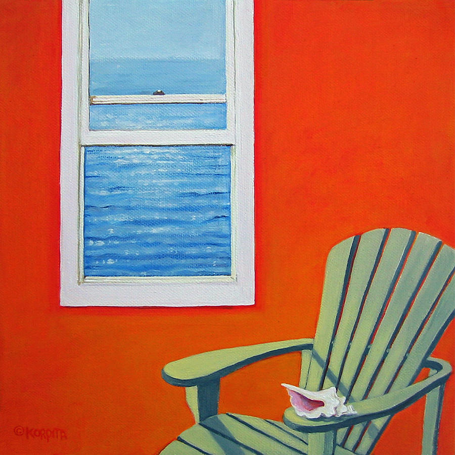 Shell Painting - Window to the Sea No. 1 - Seashell by Rebecca Korpita