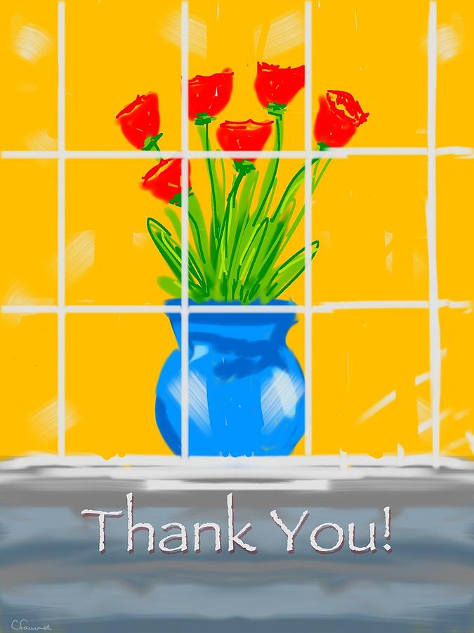 Window Tulip Thank You Digital Art by Christine Fournier