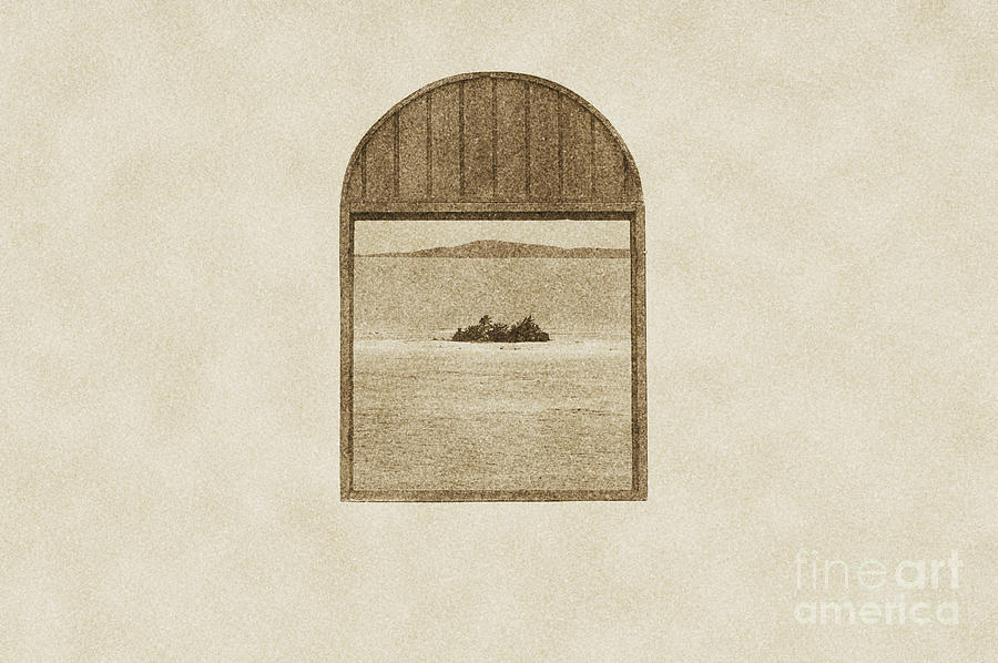 Architecture Digital Art - Window View of Desert Island Puerto Rico Prints Vintage by Shawn OBrien