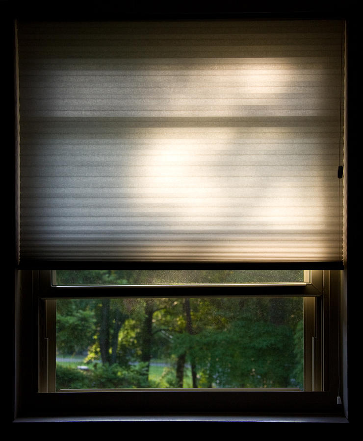 Window With Blind Photograph by Melinda Fawver