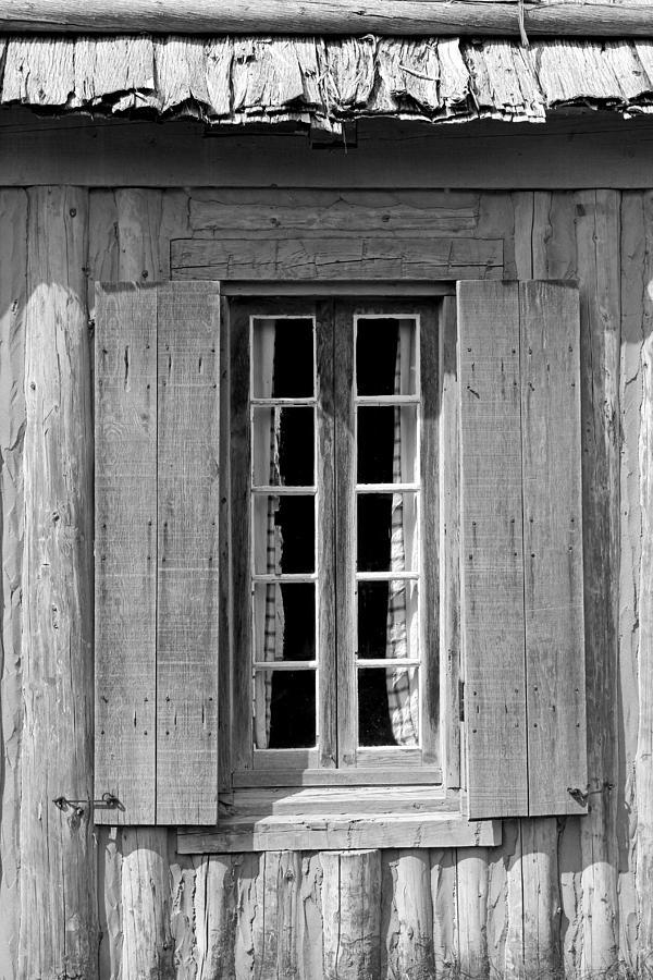 Window with Curtains Black and White Photograph by Mary Bedy