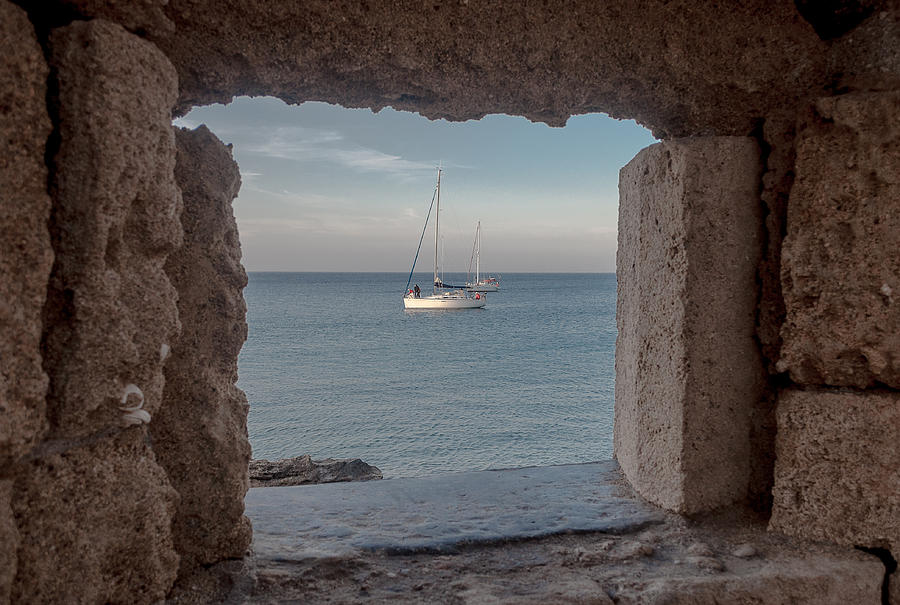 Window with view to the sea Photograph by Sergey Simanovsky
