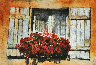 Windowbox in St Cere Painting by Diane Fujimoto