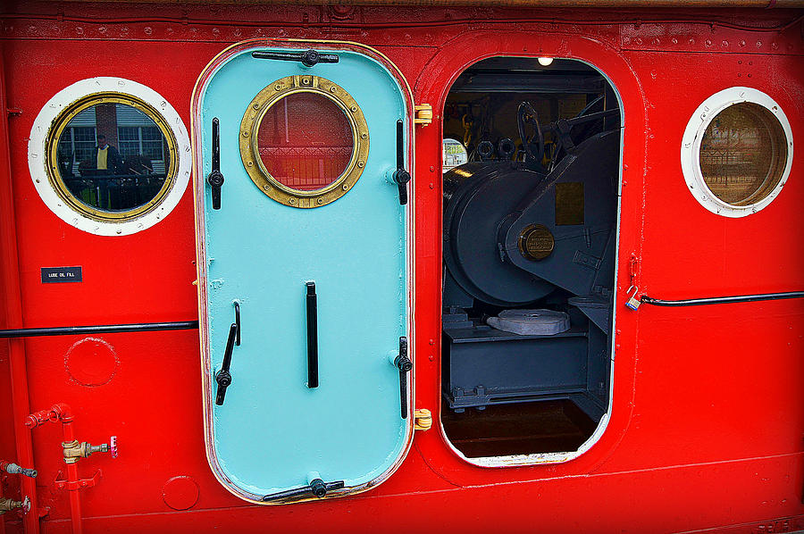 Lake Michigan Photograph - Windows and Doors on The Big Red Tug by Carol Toepke