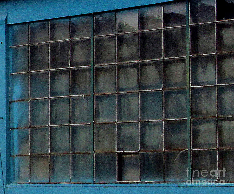Windows in Blue Building Photograph by Karen Adams