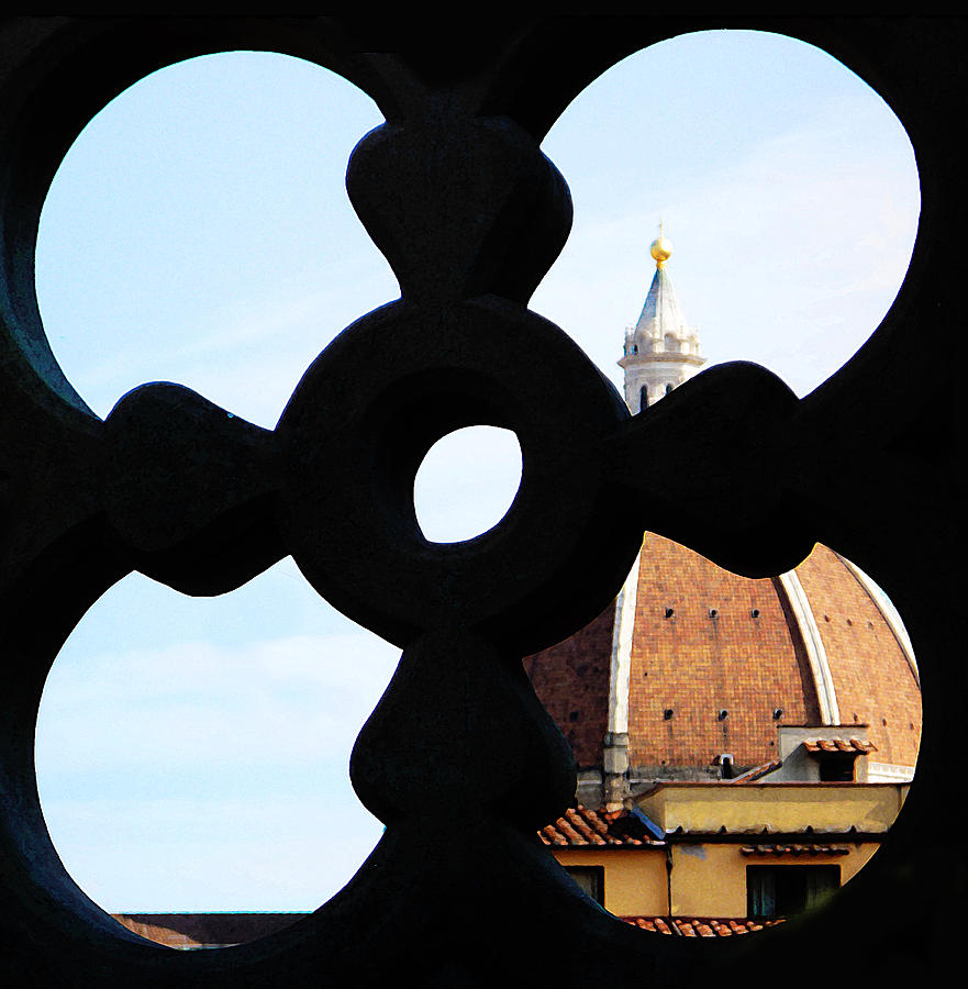 Flower Photograph - Windows Of Florence View From Ufizzi Gallery Roof by Irina Sztukowski