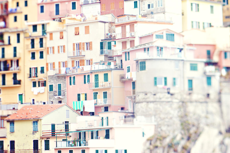 Architecture Photograph - Windows of Manarola Cinque Terre Italy by Kim Fearheiley