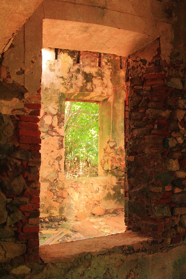 Windows through an old stone sugar mill Photograph by Roupen Baker