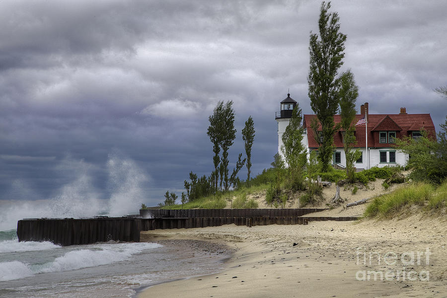 Lighthouse Photograph - Winds at Point Betsie by Twenty Two North Photography