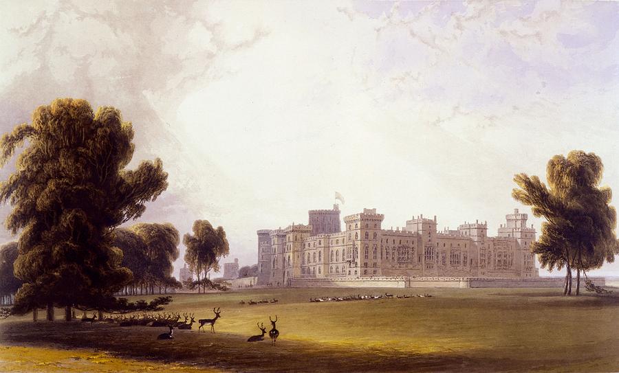 Castle Drawing - Windsor Castle From The South End by William Daniell