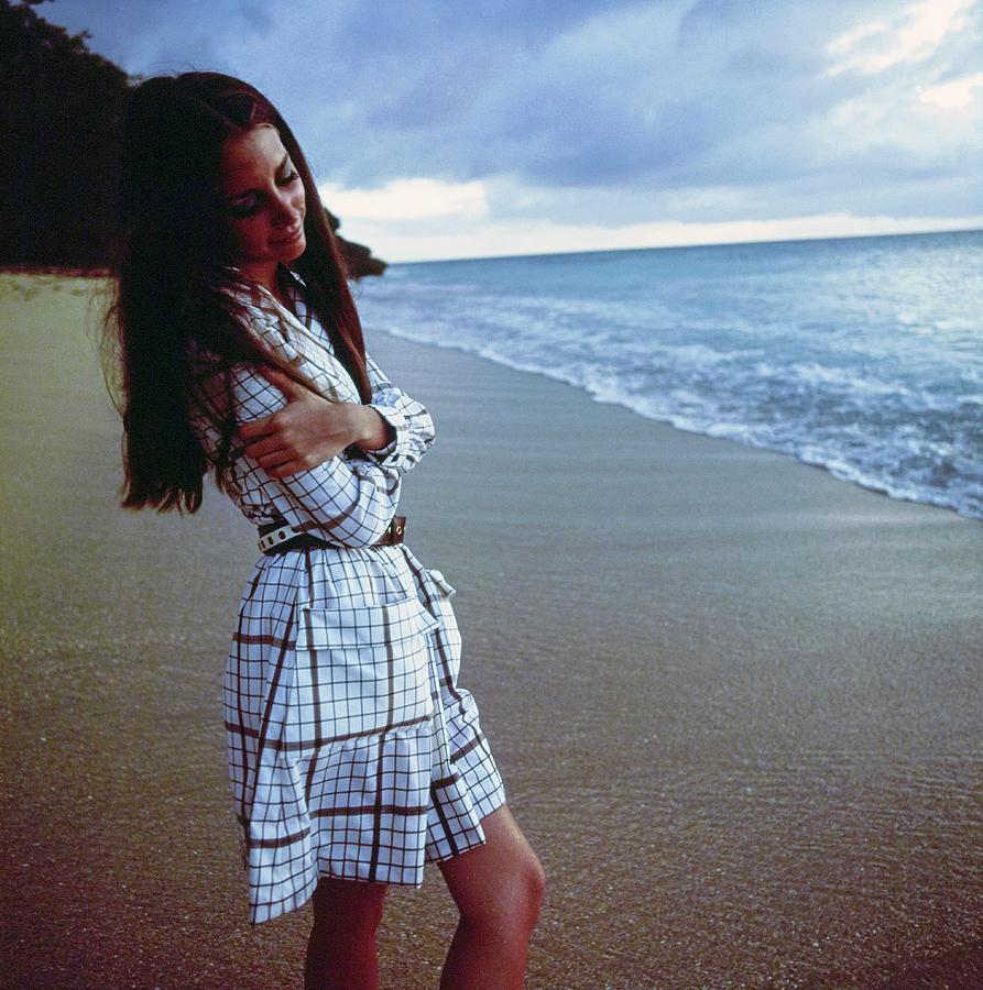 Windsor Elliott Wearing A Checked Dress Photograph by Arnaud de Rosnay