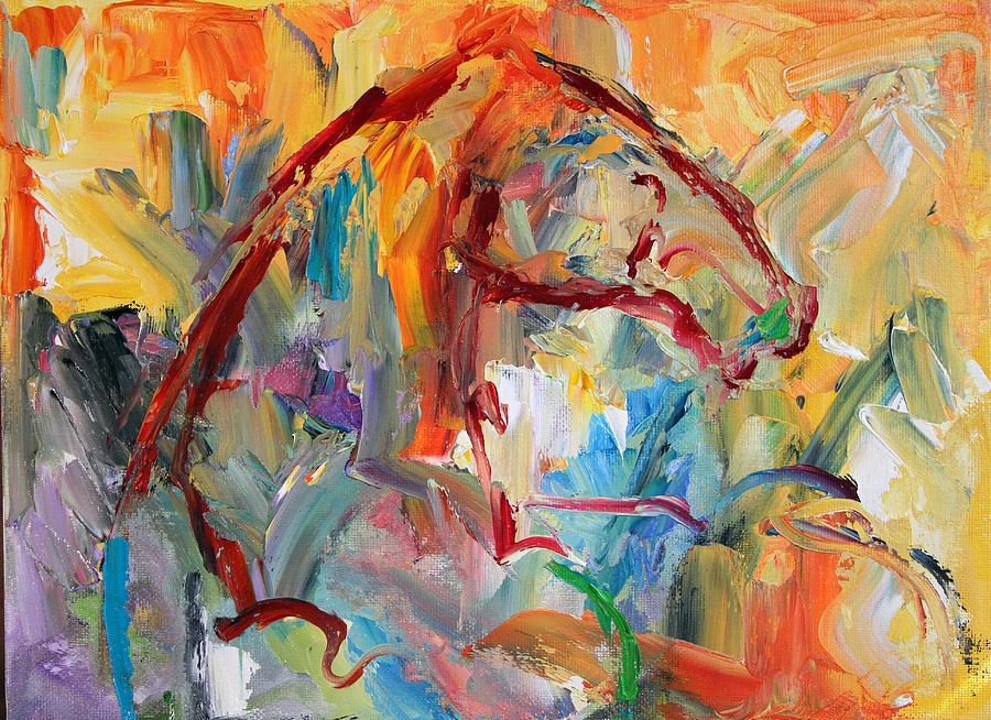 Windstorm  Horse  28 2014 Painting by Laurie Pace
