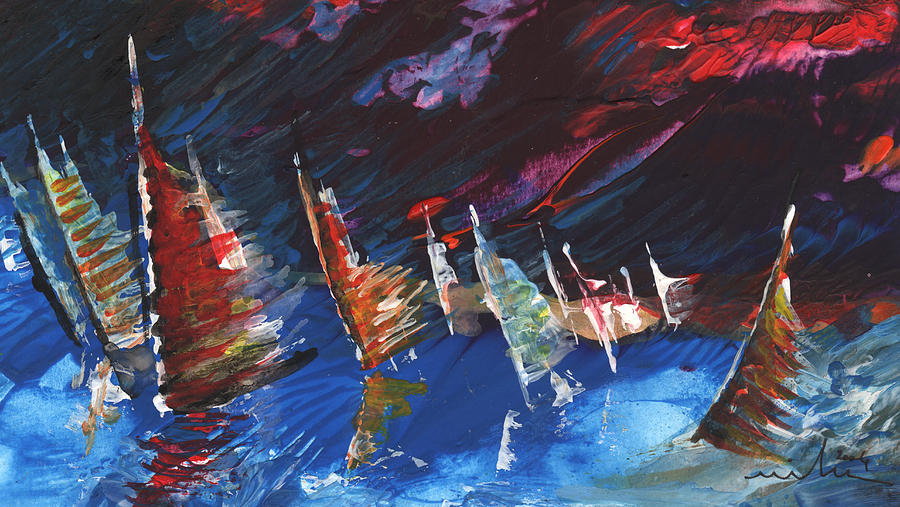 Windsurf Impression 05 Painting by Miki De Goodaboom