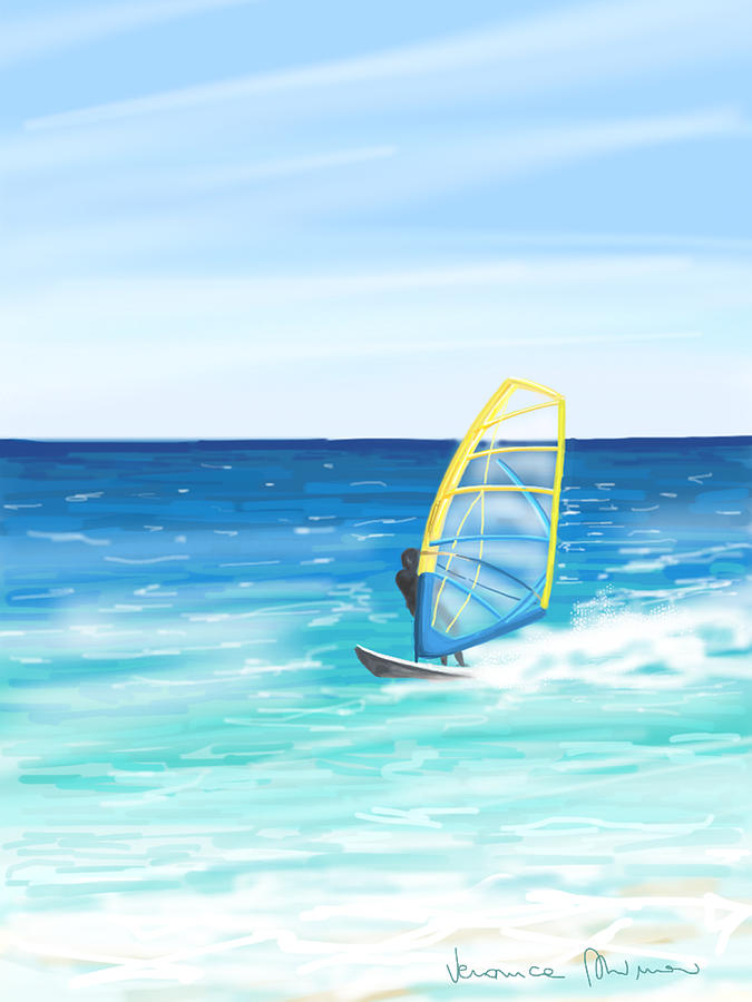 Sports Painting - Windsurf by Veronica Minozzi