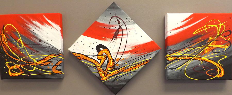 Windsurfer Triptych Painting by Darren Robinson