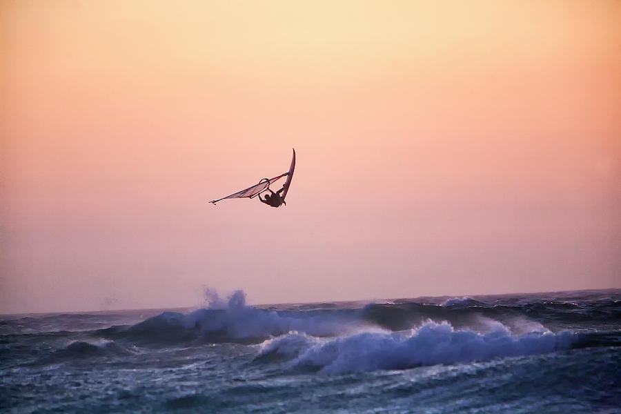 Sunset Photograph - Windsurfing Off Guincho Beach by David Santiago Garcia