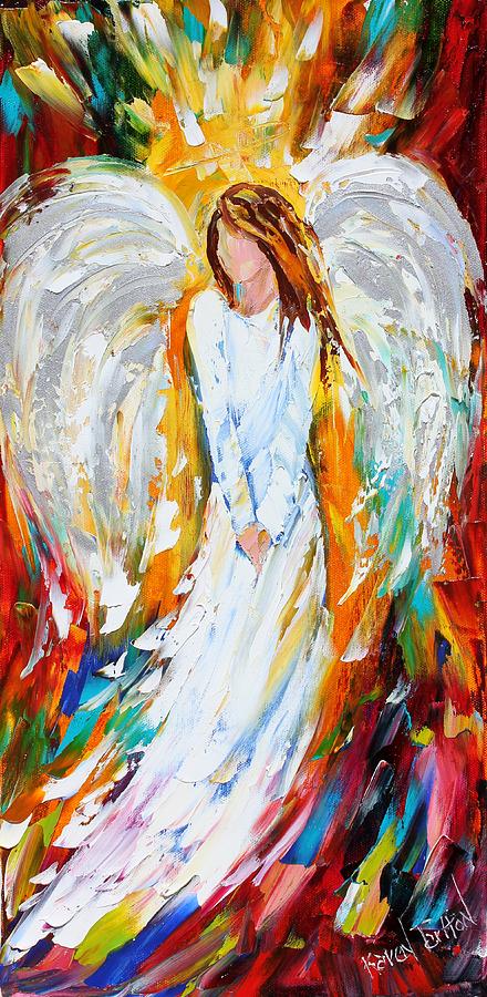 Windswept Angel Painting by Karen Tarlton