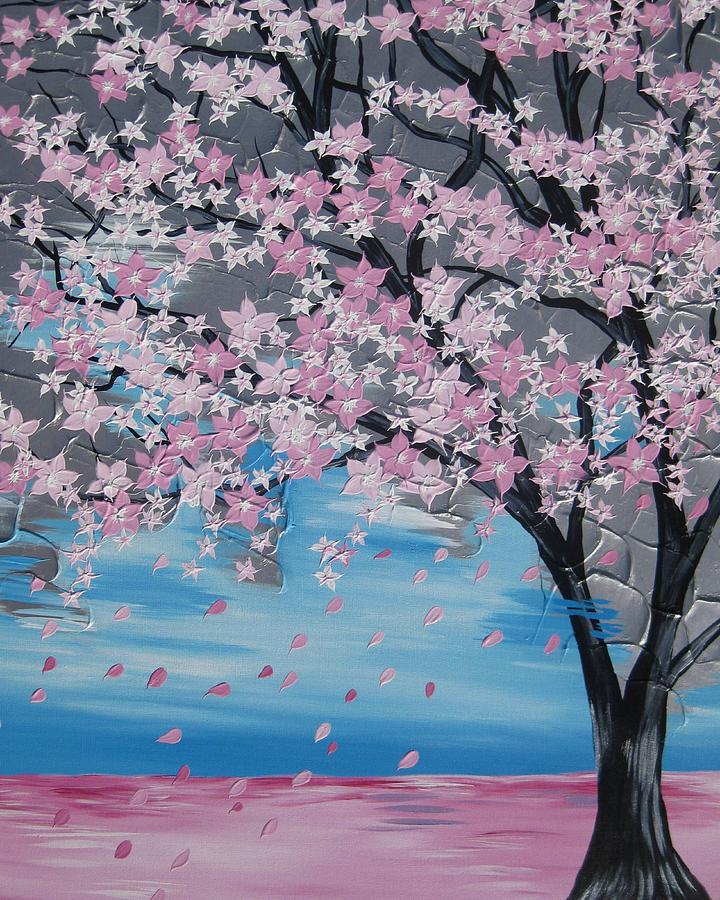 Windswept Blossoms Painting
