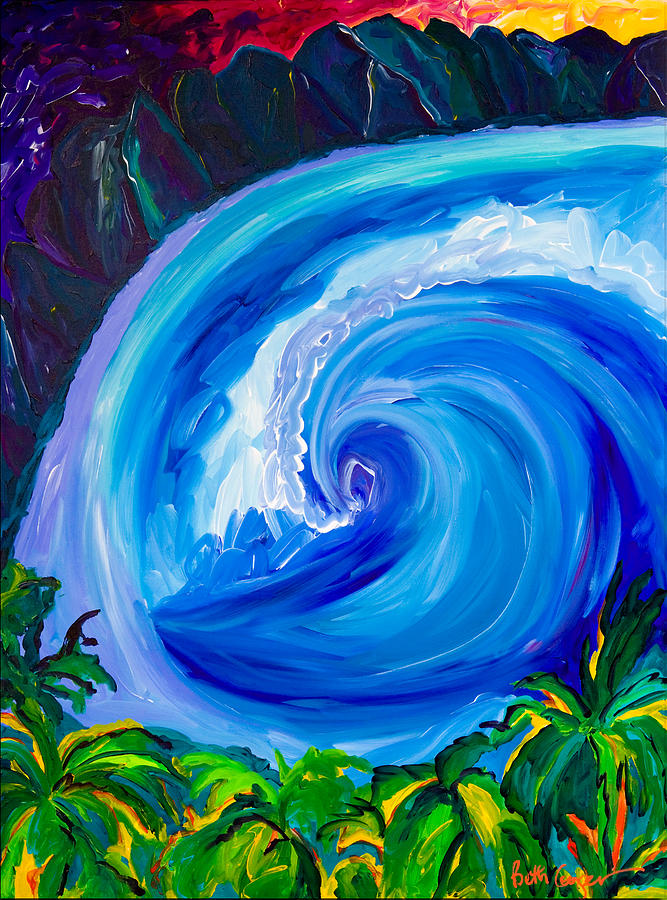 Mountain Painting - Windward Curl by Beth Cooper