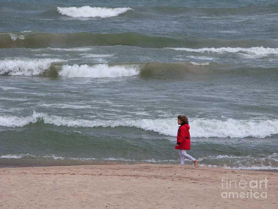 Indiana Dunes National Lakeshore Photograph - Windy Beach Walk by Ann Horn