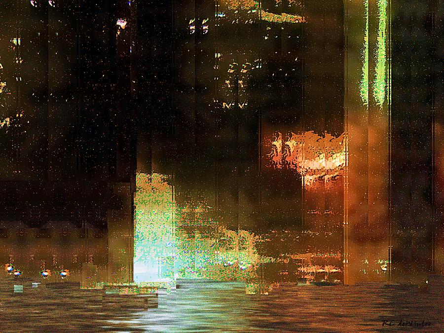 Abstract Painting - Windy City Night by RC DeWinter