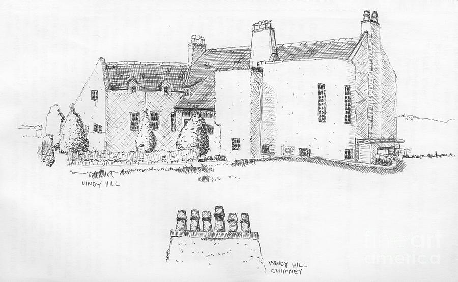 Windy Hill House Drawing by Ron Bissett