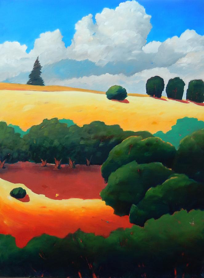 Landscape Painting - Windy Hill Trip Panel 3 by Gary Coleman