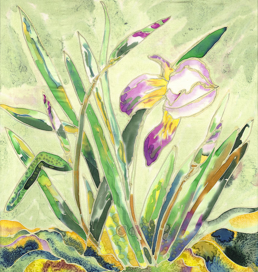 Windy Iris Painting by Walt Stevenson Stevenson