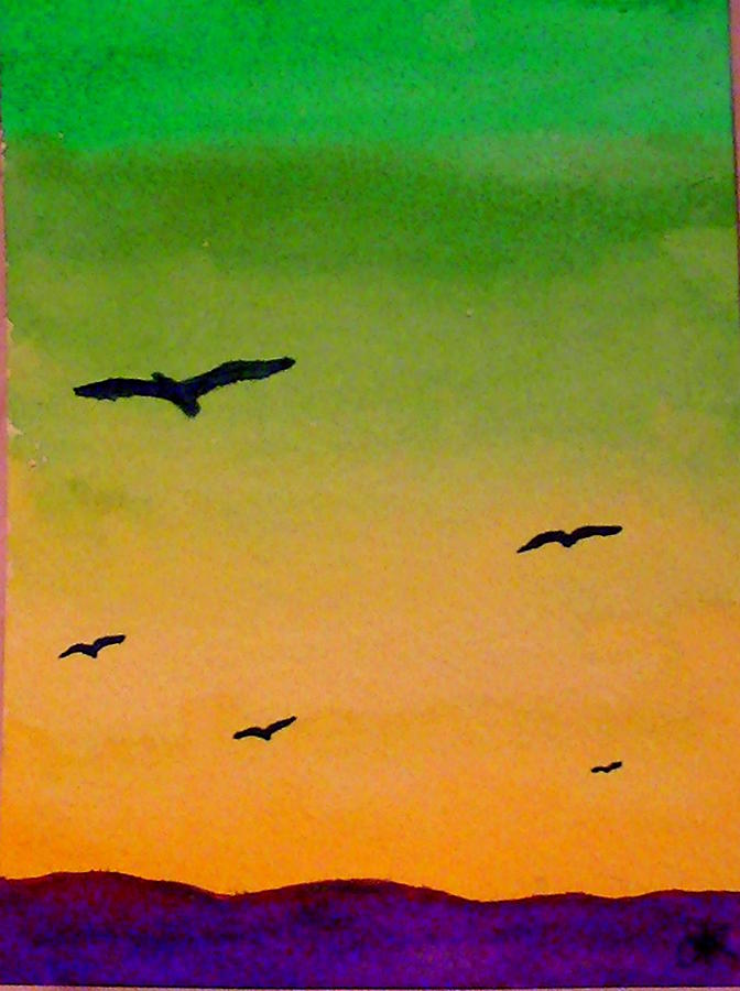 Windy Sunset Painting by Nieve Andrea