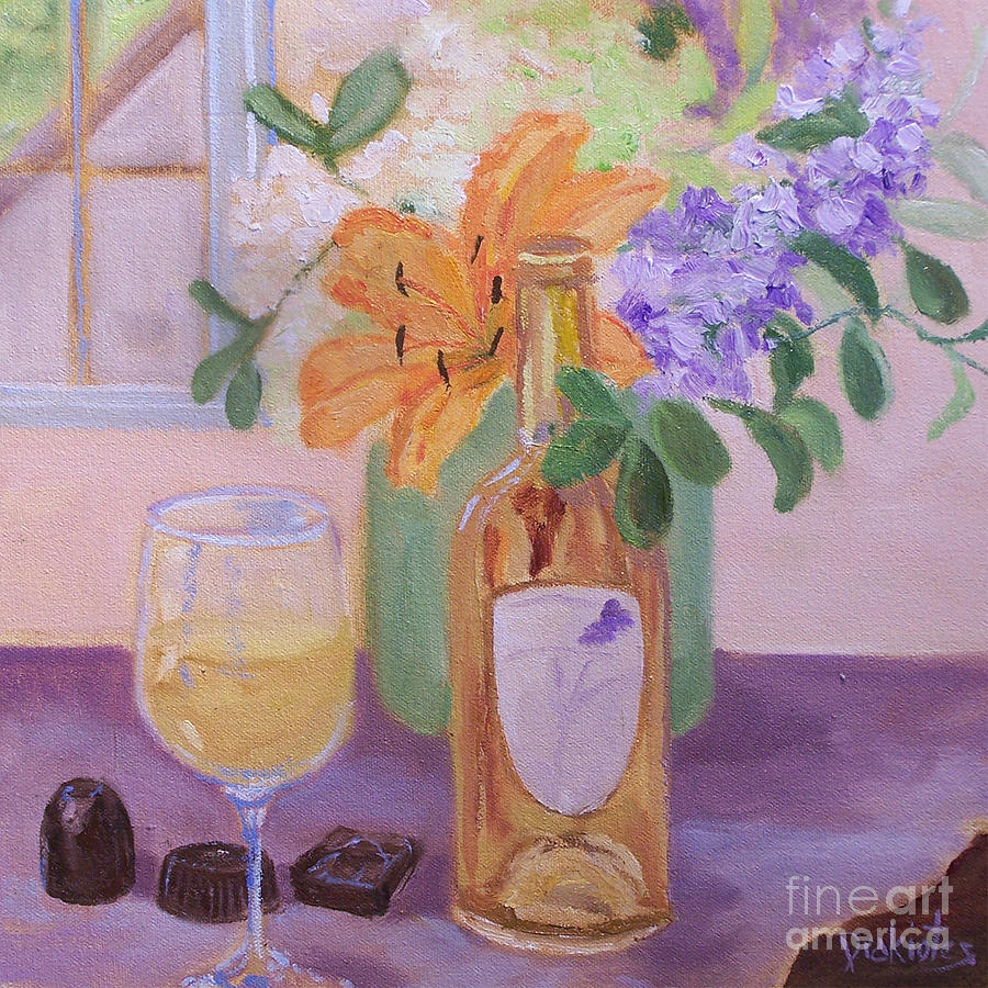 Wine and Chocolate III Painting by Alicia Drakiotes - Fine Art America