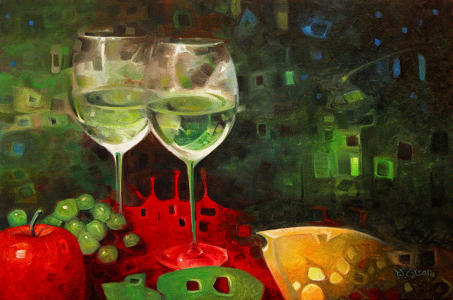 Wine and Friends Painting by T S Carson