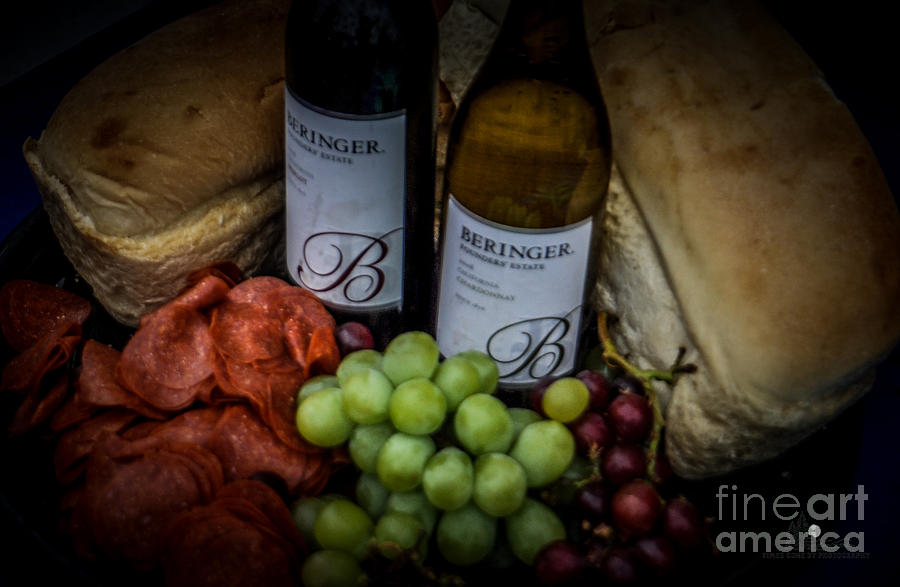 Wine and Grapes Photograph by Ronald Grogan
