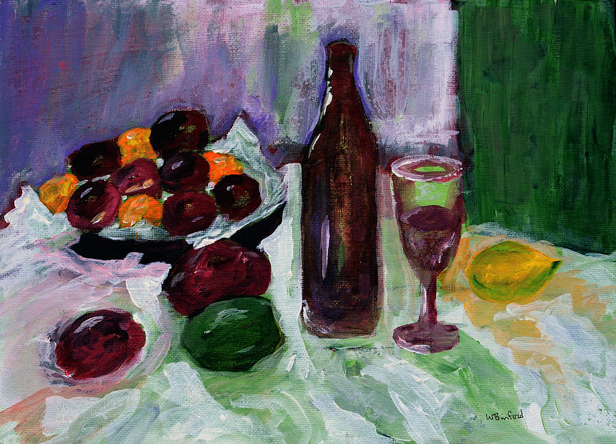 Wine And Plums Painting